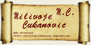 Milivoje Čukanović vizit kartica